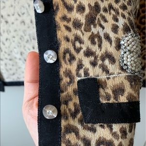 Charlotte Tarantola leopard cardigan with beading XS